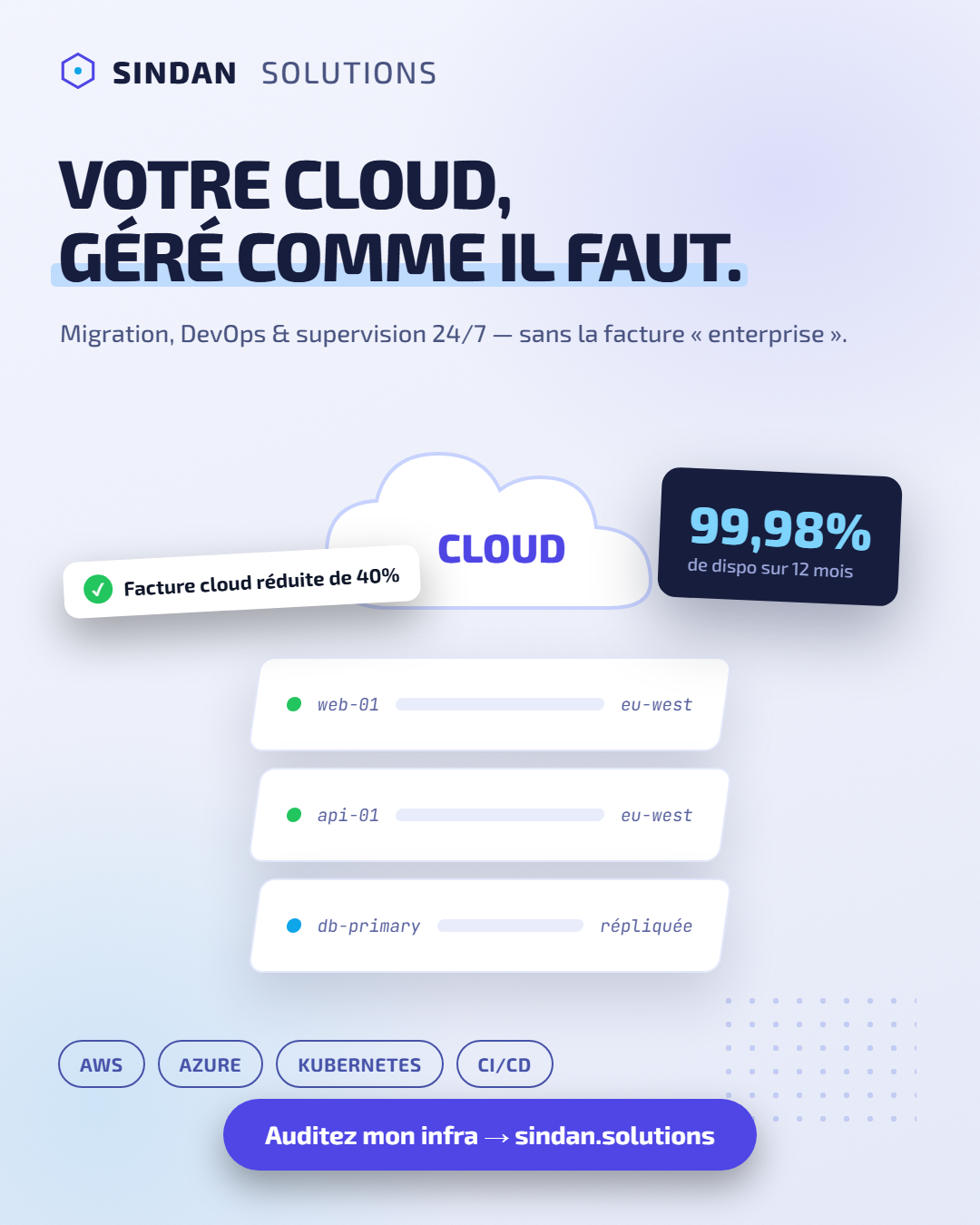 Illustration conceptuelle d’une infrastructure cloud